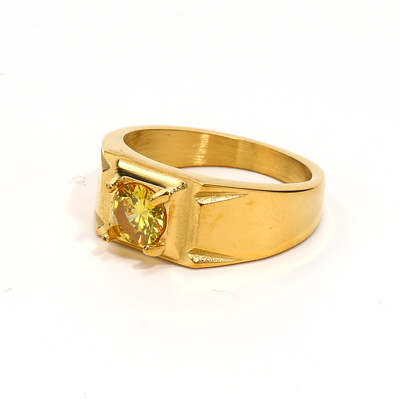Fashion Simple Square Diamond Unisex Ring - Norellé