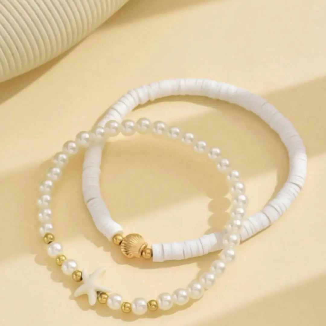 Five-pointed Star Pearl Twin Anklet - Norellé