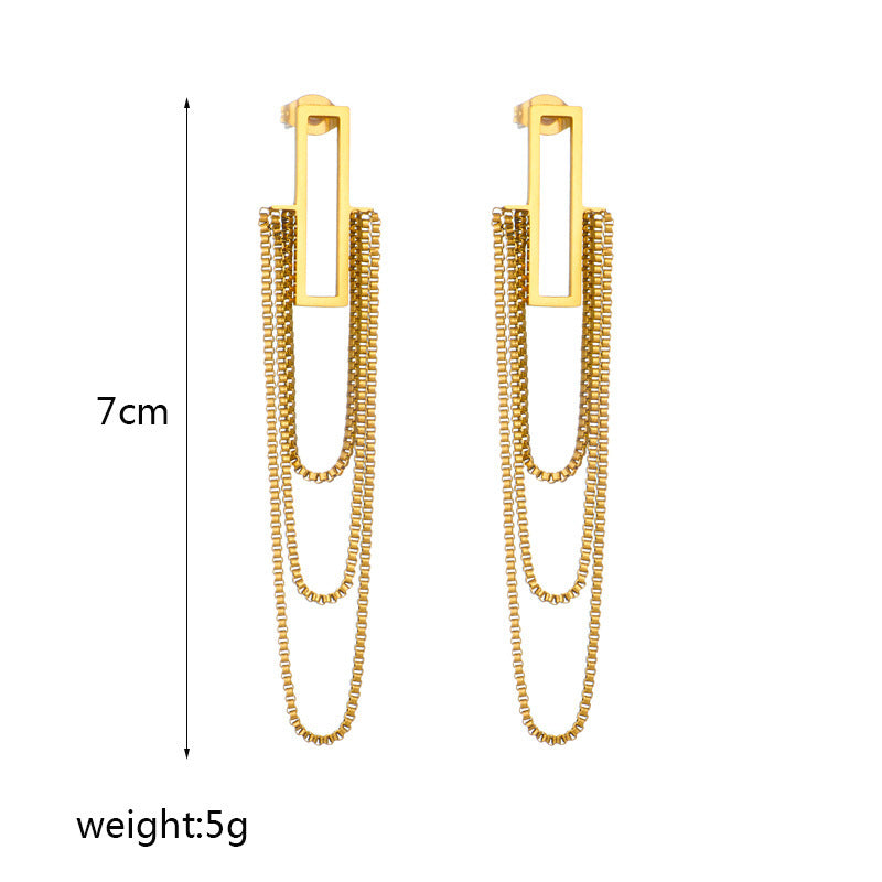 Temperament Entry Lux Multi-layer Tassel Chain Earrings - Norellé