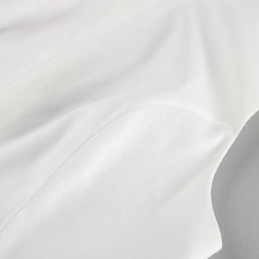 White Cotton Linen Sleeveless Stand Collar Top Slit Loose Long Skirt Two-piece Set