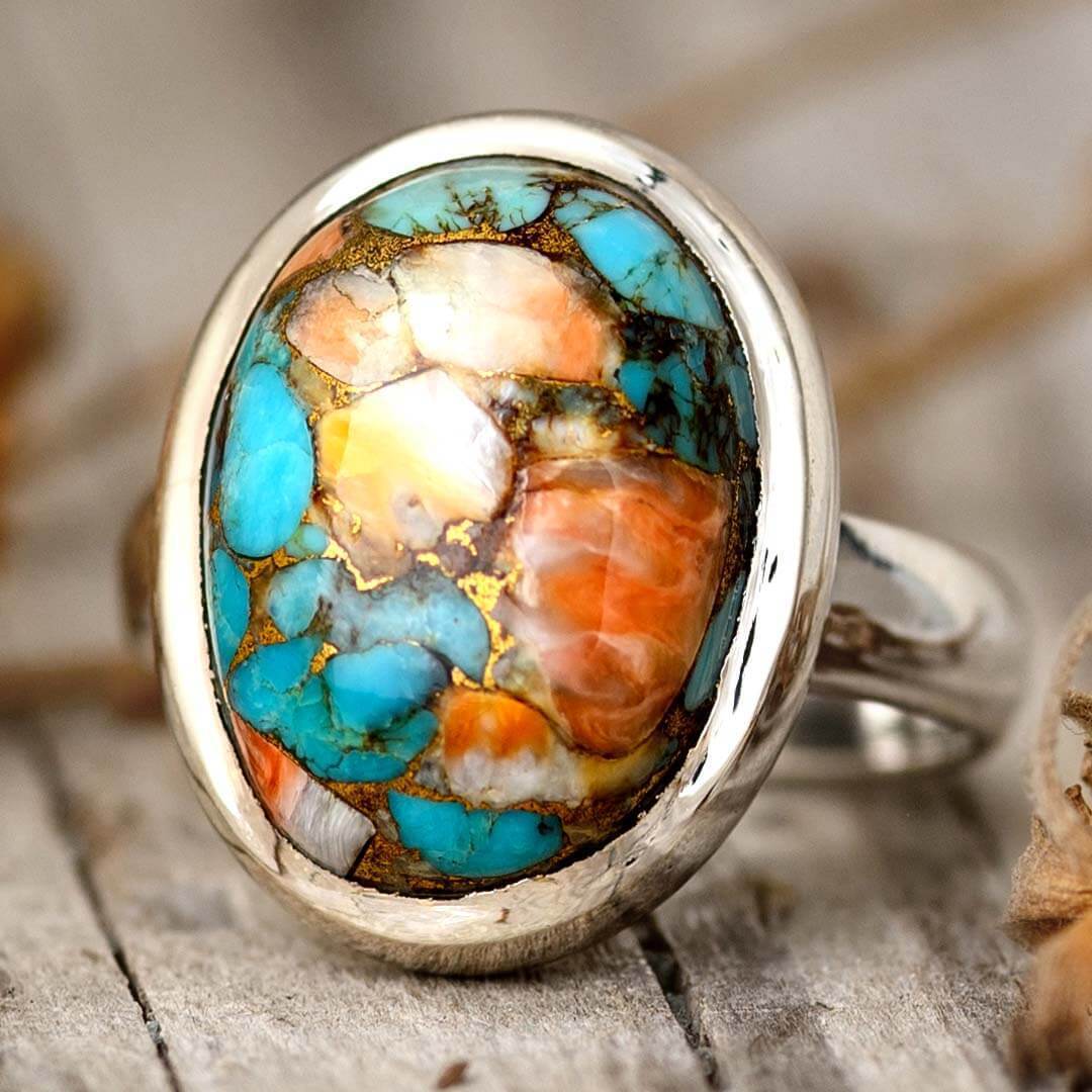 Oval Color Turquoise Ring Copper Niche - Norellé