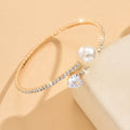Women's Pearl Heart Full Diamond Bracelet Elastic Jewelry - Norellé