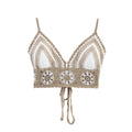 Beach Suit Women's Summer Hollow Knitted Halter Top High Waist Shorts - Norellé