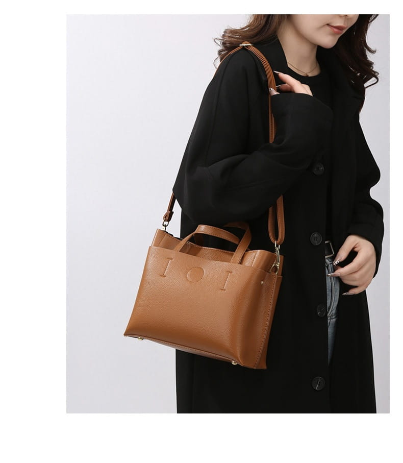 Tote Bag Large Capacity Multi-compartment Soft Surface Messenger