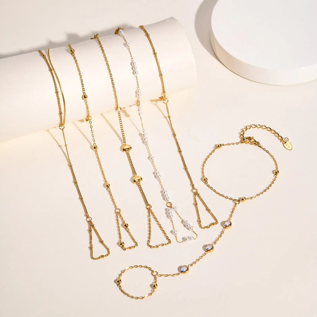 Stainless Steel Hand Support Chain Snake Chain Double Layer Twin - Norellé