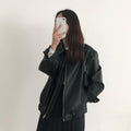 Casual Long Sleeve Leather Coat Women - Norellé
