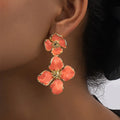 Fashion Temperament Enamel Drip Glazed Pairs Of Flower Stud Earrings - Norellé