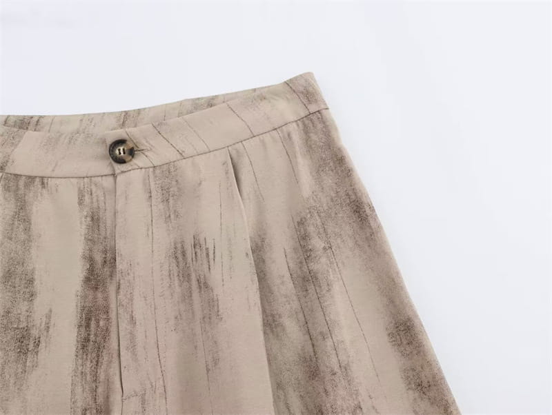 V-neck Buttons Decorative Lace-up Sleeveless Waistcoat Vest Wide-leg Casual Pants Suit