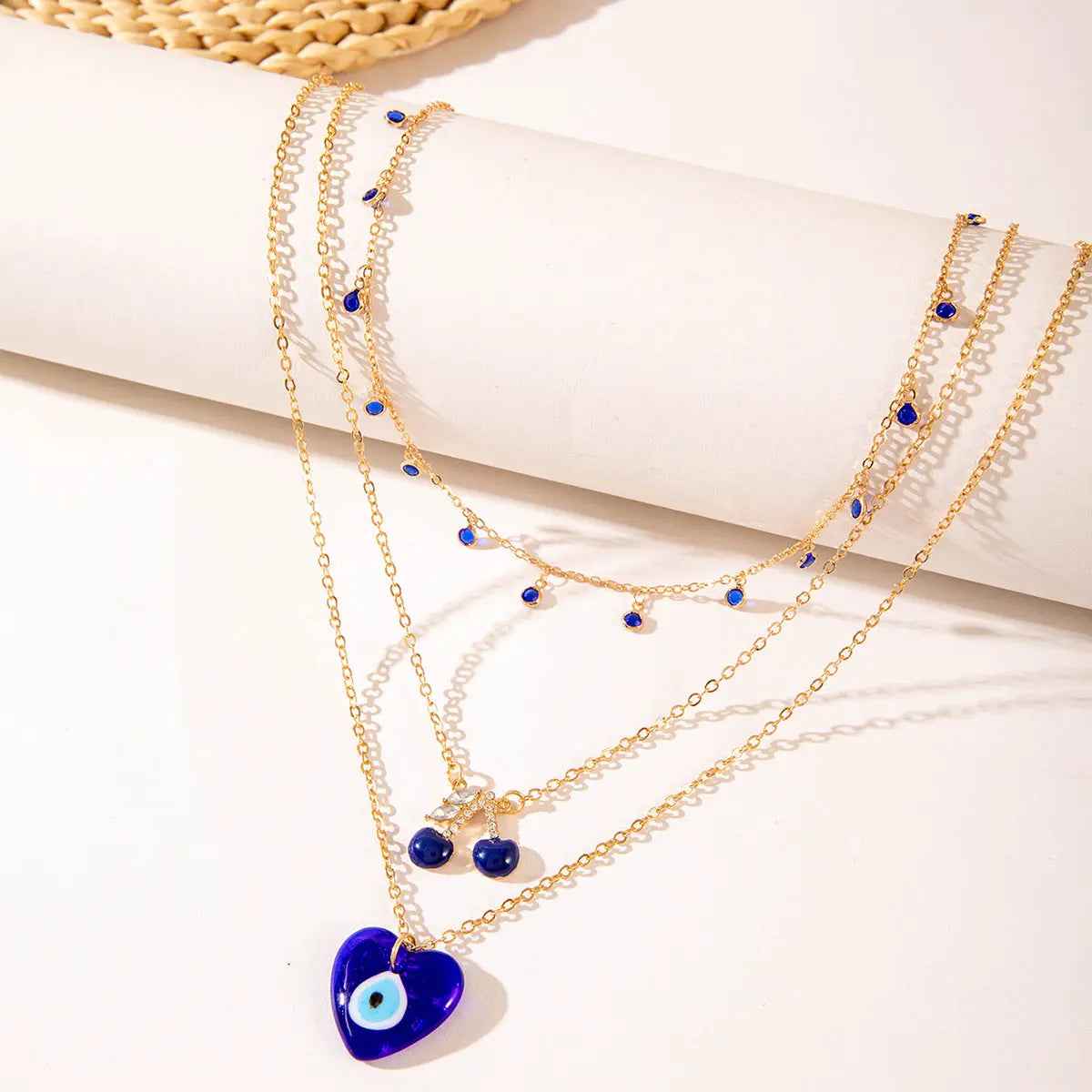 Vintage Grandmother Blue Green Pearl Multilayer Simplicity Necklace - Norellé