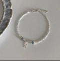 Summer Blue Beaded Silver Fish Bracelet - Norellé