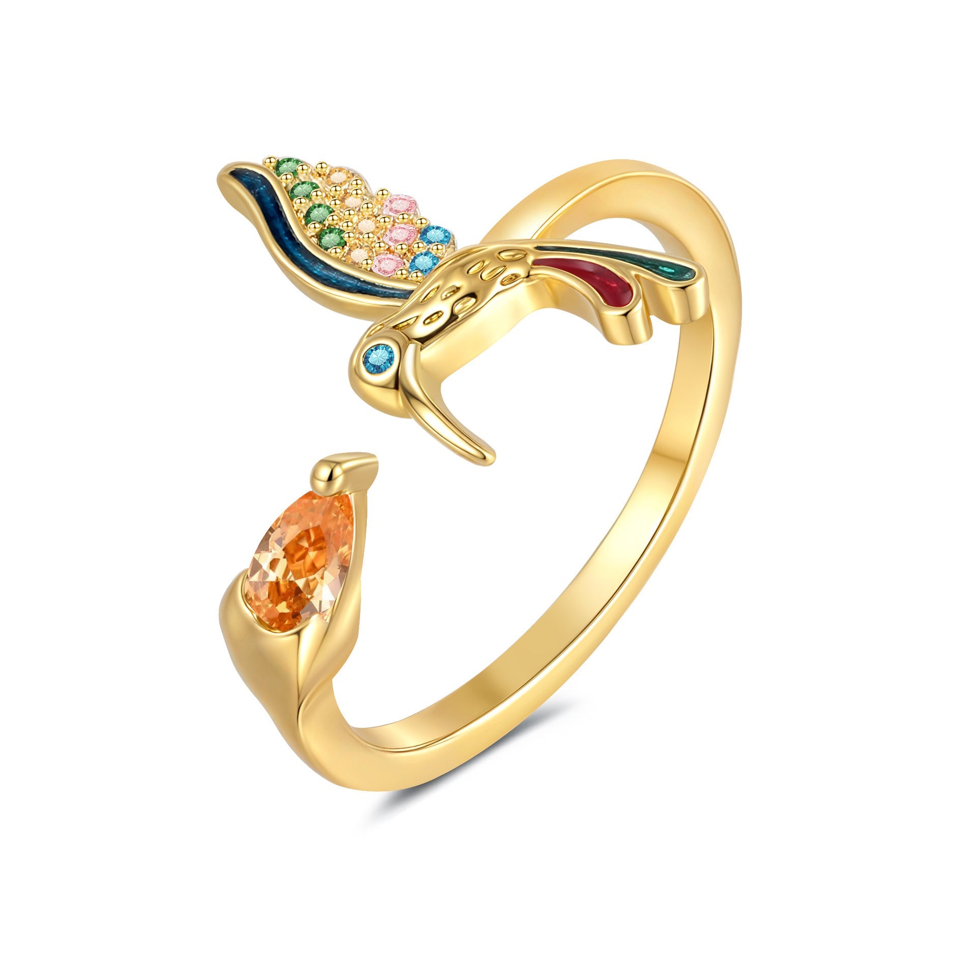 Adjustable Hummingbird Ring Female Fashion Simple - Norellé