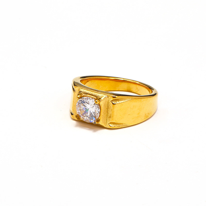 Fashion Simple Square Diamond Unisex Ring - Norellé