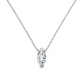S925 Sterling Silver Necklace Women's Advanced Oval Water Foam 8A Heart-shaped Zircon Flower Horse Eye Clavicle Chain - Norellé