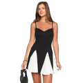 Sleeveless Single-shoulder Suspender Stitching Dress - Norellé