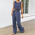 High-Rise Slim Flare Pants Summer Two-piece Set - Norellé