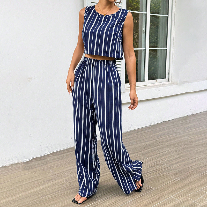 High-Rise Slim Flare Pants Summer Two-piece Set - Norellé
