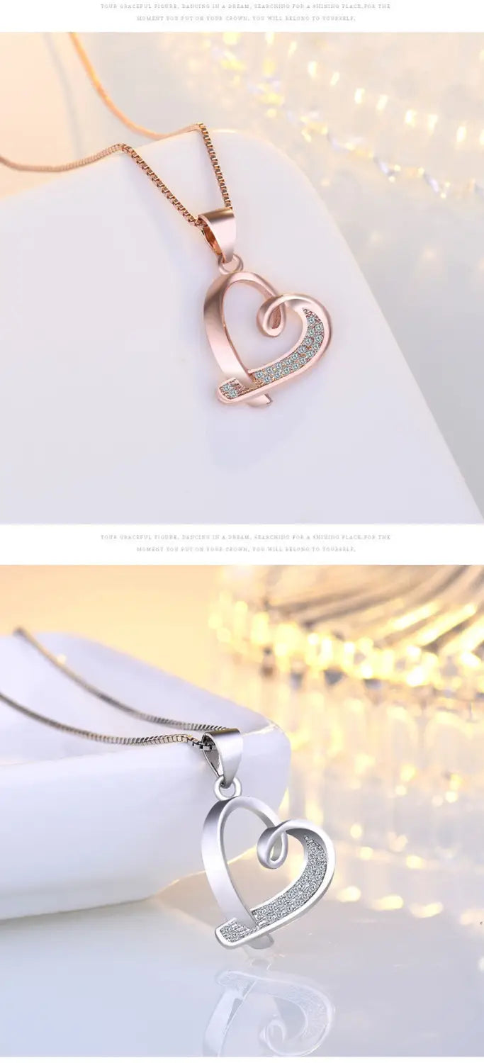 Women’s Heart Necklace Hollow Clavicle Chain