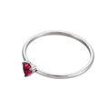12-color Birthday Stone Birthday Stone Peach Heart Zircon Ring - Norellé