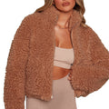 Fashion Cashmere Cardigan Short Jacket Women Lamb Wool Coat - electronic accessories