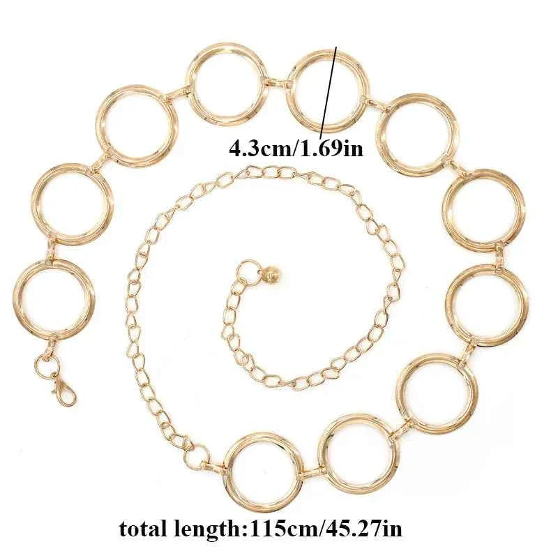 Fashion Circle Metal Waist Chain Belt