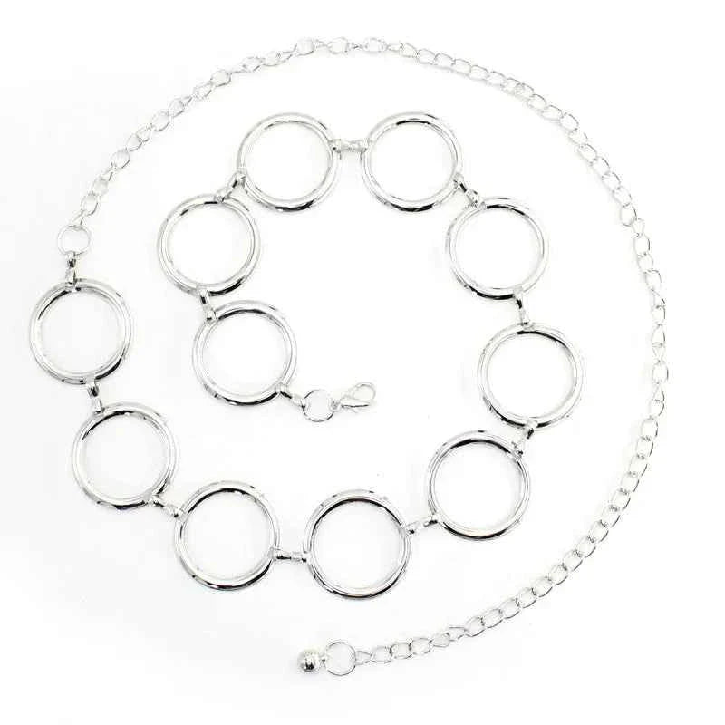 Fashion Circle Metal Waist Chain Belt