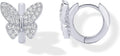 Fashion Copper Inlaid Zirconium Butterfly Ear Ring Niche - Silver - electronic accessories