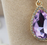 Fashion Diamond Crystal Women’s Earrings - Yellow - electronic accessories