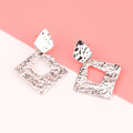Fashion Exaggerated Irregular Earrings Simple Geometric Female Vintage - Style 2 Silver - electronic accessories