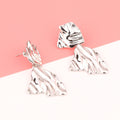 Fashion Exaggerated Irregular Earrings Simple Geometric Female Vintage - Style 3 Silver - electronic accessories