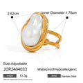 Fashion Gold Color Plated Stainless Steel Sun Pearl Ring - JDR2404033