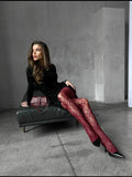Fashion Gothic Flower Hollow Out Pantyhose Women