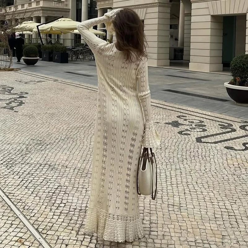 Fashion Hollow Knitted Dress For Women