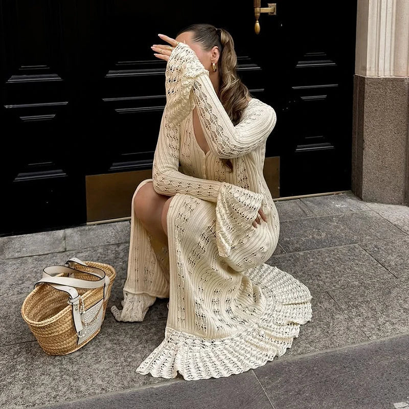 Fashion Hollow Knitted Dress For Women