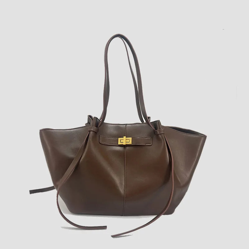 Fashion Large Capacity Bag Pu Leather - coffee