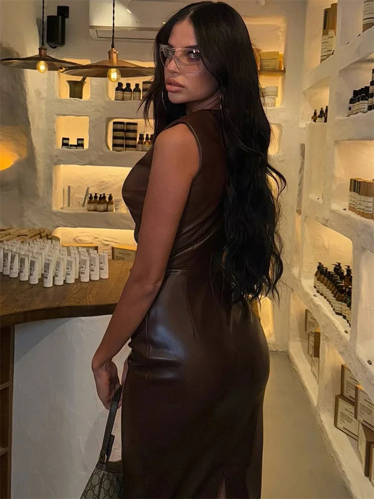 Fashion Maxi Dress For Women High Waist Sleeveless Slim - Other