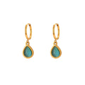 Fashion Minimalistic Water Drops Opal Eardrop Earring - Earrings Blue - electronic accessories