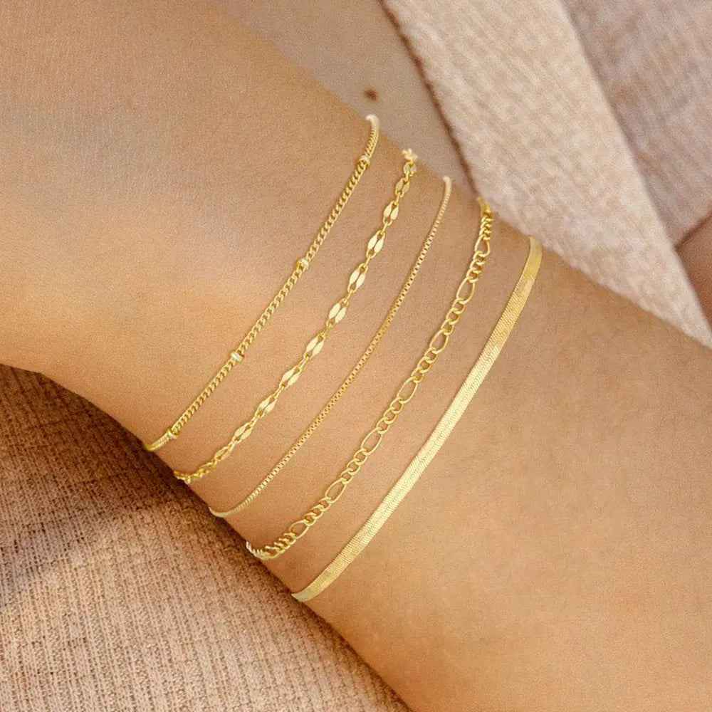 Fashion Multi-layer Metal Blade Chain Suit - Style 2 Gold - electronic accessories