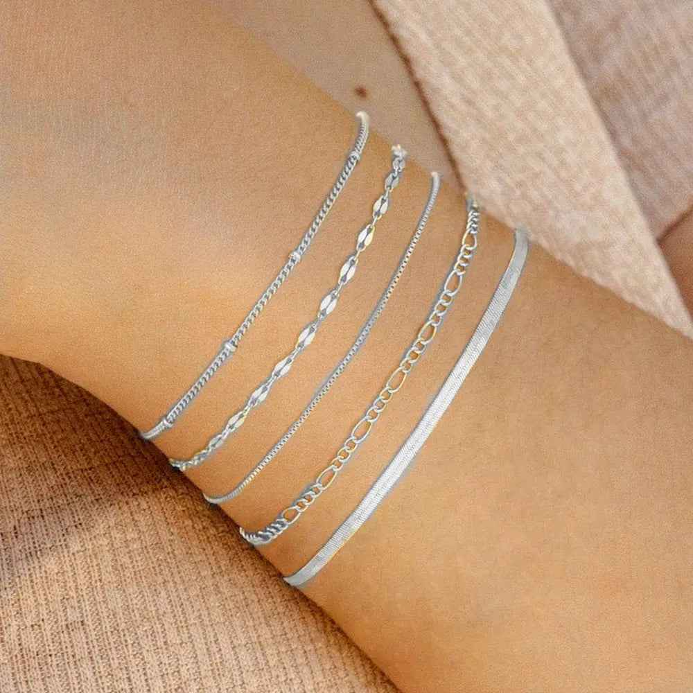 Fashion Multi-layer Metal Blade Chain Suit - Style 2 Silver - electronic accessories