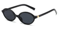 Fashion Oval Simple Literary Sunglasses Women - Black / CHINA / other