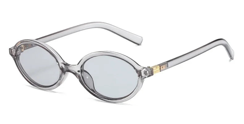 Fashion Oval Simple Literary Sunglasses Women - Gray / CHINA / other