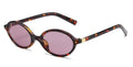 Fashion Oval Simple Literary Sunglasses Women - Leopard Purple / CHINA / other