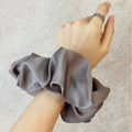 Fashion Oversized Silk Scrunchies for Women - grey