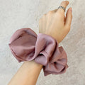 Fashion Oversized Silk Scrunchies for Women - Korean powder