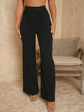 Fashion Personality Female Straight Flare Pants - Black / L - Other