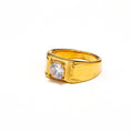 Fashion Simple Square Diamond Unisex Ring - Golden White / No 10 - electronic accessories