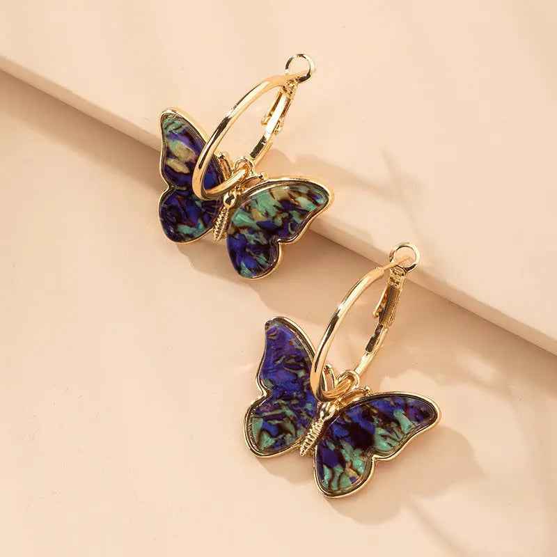 Fashion Simple Women Butterfly Studs - Blue - electronic accessories