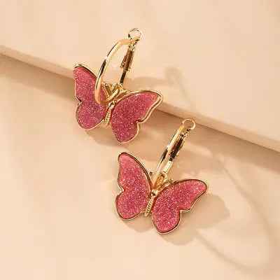 Fashion Simple Women Butterfly Studs - Watermelon Red - electronic accessories