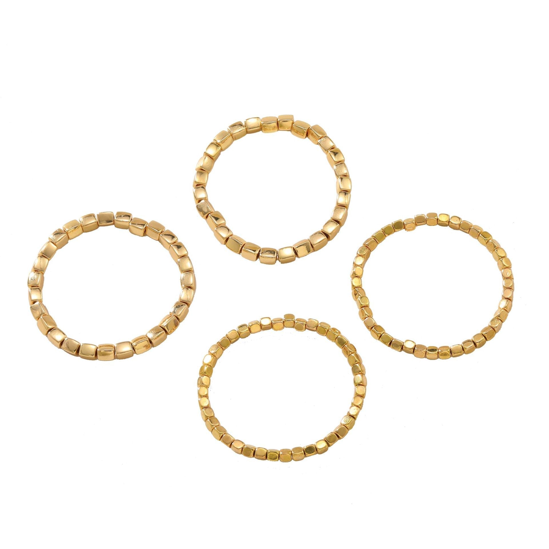 Fashion Simple Zinc Alloy Square Bracelet Suit - Gold - electronic accessories