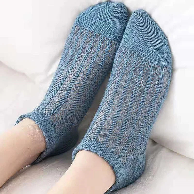 Fashion Solid Color Woman Socks Hollow Out Breathable