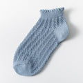 Fashion Solid Color Woman Socks Hollow Out Breathable - Blue / EUR 34-39